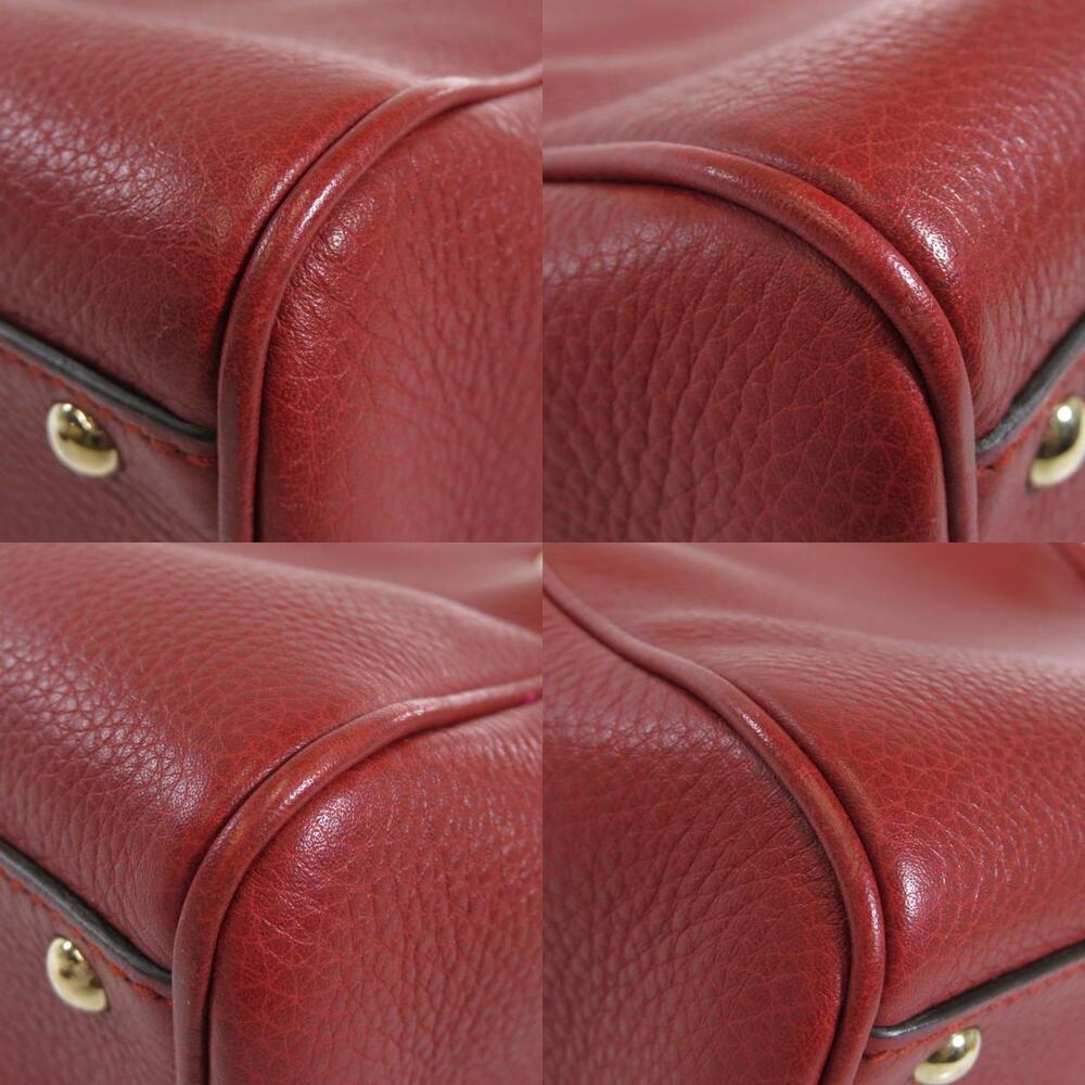 Gucci Bamboo 2way Handbag Calfskin Red - Picture 10 of 11